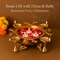 LOVENSPIRE Brass Urli Bowl with Diya Bells 13" Flower Decorative Urli Bowls for Floating Flowers Tea Light Candles Home Office Table Diwali Decor Indian Ethnic Showpiece (4 Diya)